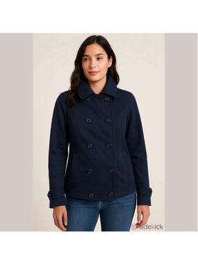 Tommy Hilfiger Size XL Navy Blue Cotton Knit Peacoat Nautical Anchor Button